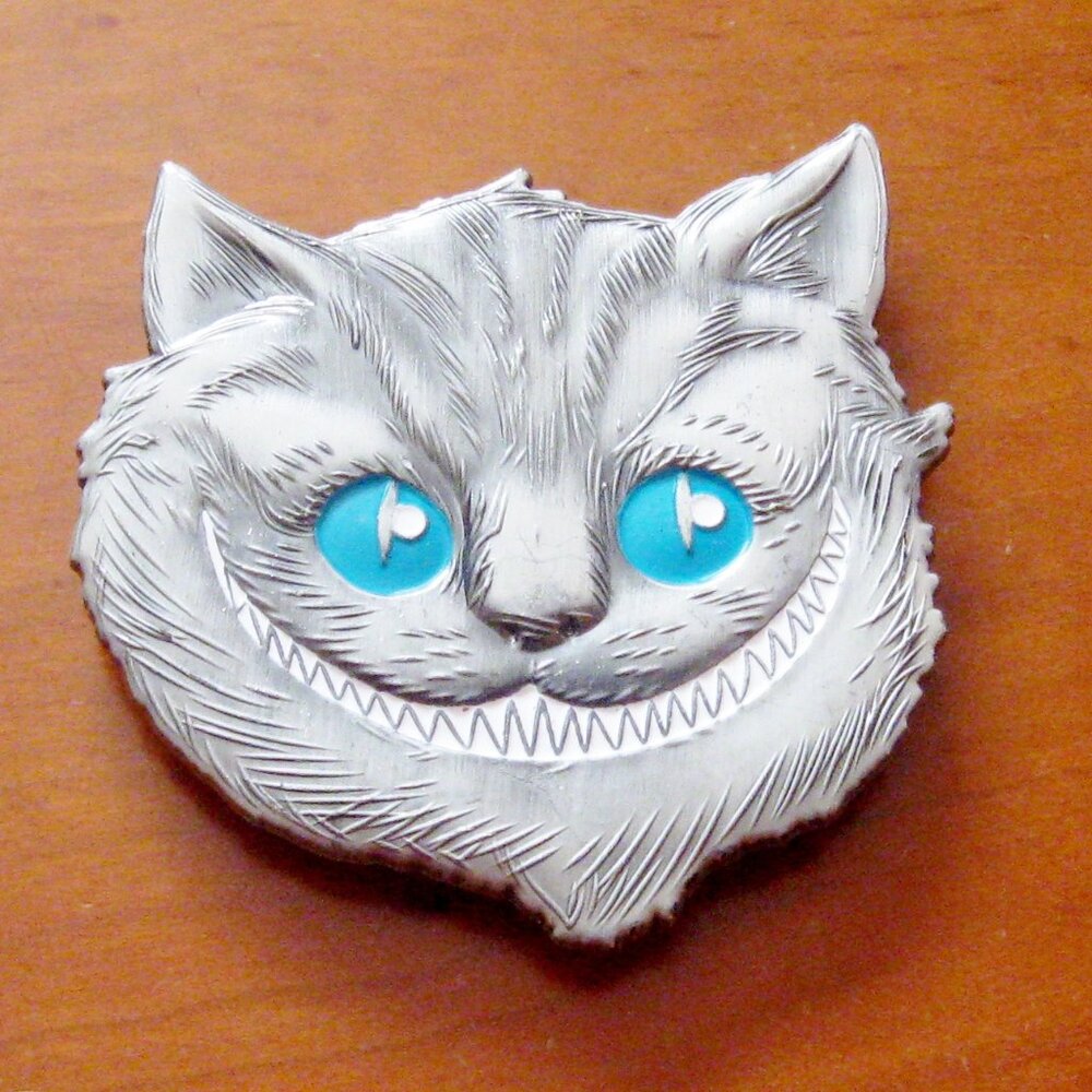 Disney Chesire Cat Buckle Alice in Wonderland Grinning Cat Metal Belt Buckle